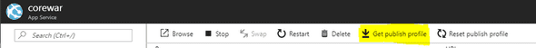 Azure publish profile from UI